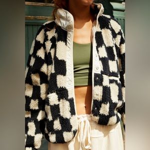 NWT FP Movement Hit the Slopes jacket in black check print size xs